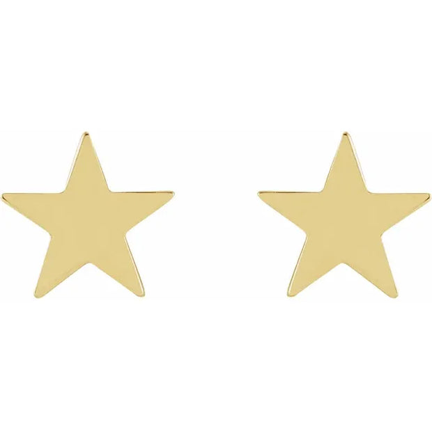 14K Yellow 6.2 mm Star Friction Post & Back Earrings