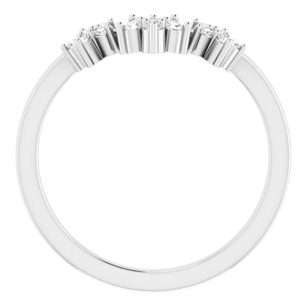 14K White 1/6 Natural Diamond Contour Band - Robson's Jewelers