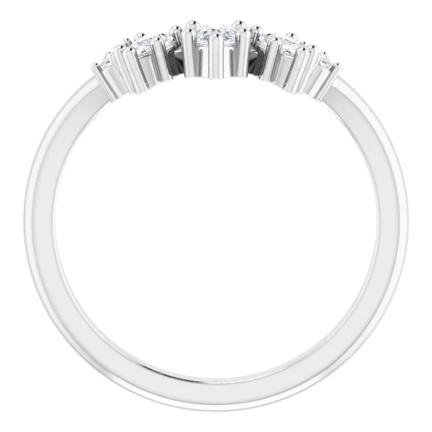 14K White 3/8 CTW Natural Diamond Contour Band - Robson's Jewelers