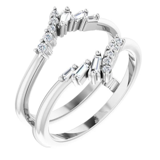 14K White 1/5 CTW Natural Diamond Ring Guard