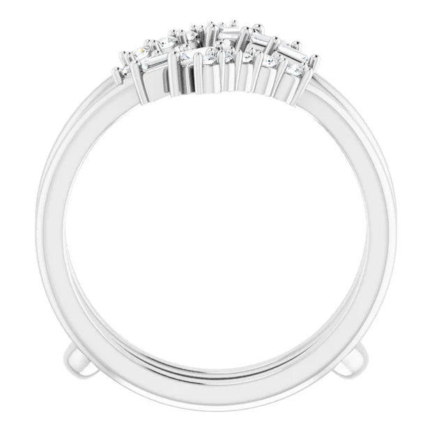 14K White 1/5 CTW Natural Diamond Ring Guard