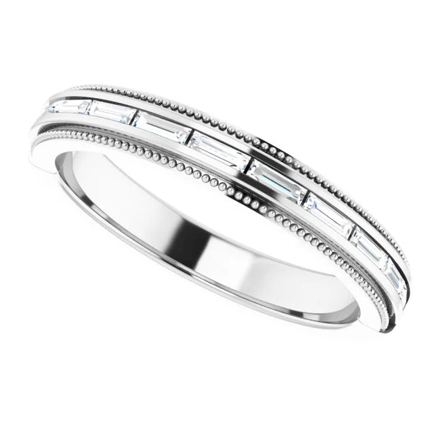 14K White 1/3 CTW Natural Diamond Milgrain Anniversary Band - Robson's Jewelers