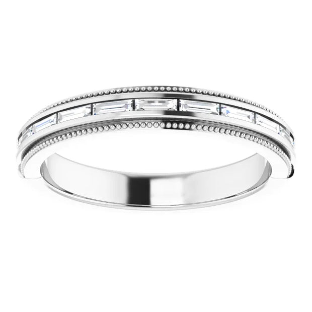 14K White 1/3 CTW Natural Diamond Milgrain Anniversary Band - Robson's Jewelers