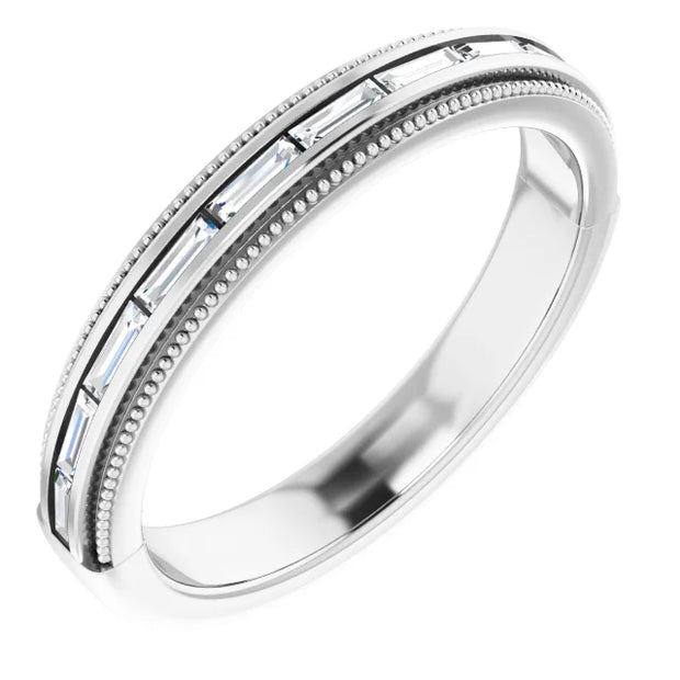 14K White 1/3 CTW Natural Diamond Milgrain Anniversary Band - Robson's Jewelers