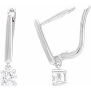 14K White 1/2 CTW Lab-Grown Diamond Lever Back Earrings