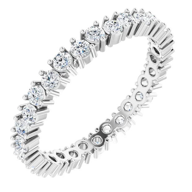 14K White 3/4 CTW Natural Diamond Eternity Band Size 7 - Robson's Jewelers