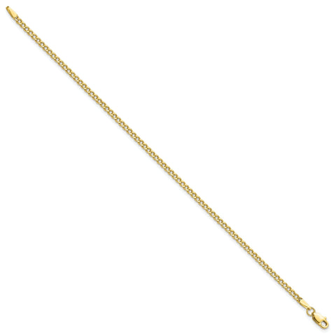 10k 2.5mm Semi - Solid Curb Link Chain - Robson's Jewelers