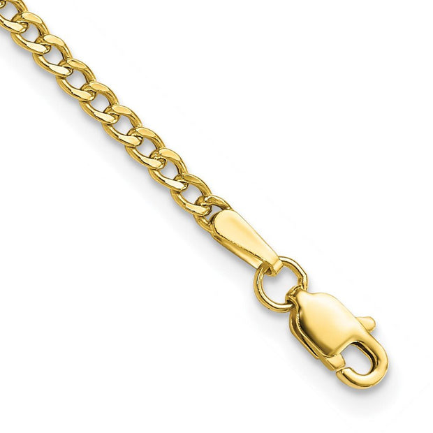 10k 2.5mm Semi - Solid Curb Link Chain - Robson's Jewelers