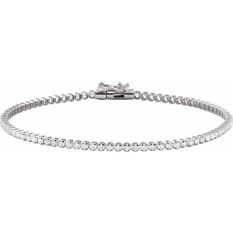 14K White 1 5/8 CTW Natural Diamond Line 7" Bracelet - Robson's Jewelers