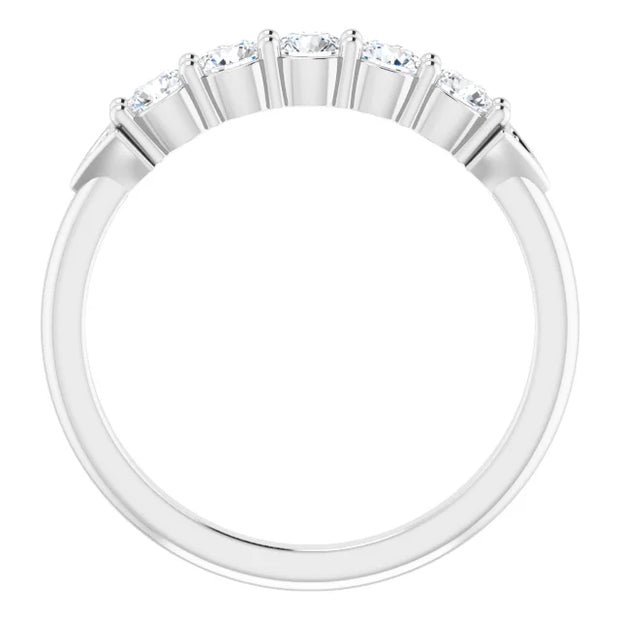 14K White 1/2 CTW Natural Diamond Five-Stone Anniversary Band - Robson's Jewelers