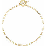 14K Yellow 1/10 CTW Natural Diamond Toggle 7" Bracelet - Robson's Jewelers