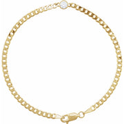 14K Yellow 1/6 CT Natural Diamond Link 7" Bracelet - Robson's Jewelers