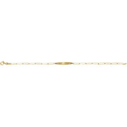 14K Yellow .015 CTW Natural Diamond Engravable Curved Bar 7" Bracelet - Robson's Jewelers