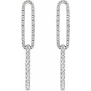 14K White 1/2 CTW Lab-Grown Diamond Elongated Link Earrings