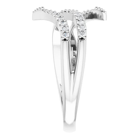 14K White 1/5 CTW Natural Diamond Bypass Ring - Robson's Jewelers