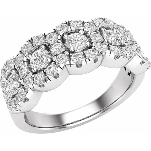 14K White 1 1/5 CTW Lab-Grown Diamond Anniversary Band