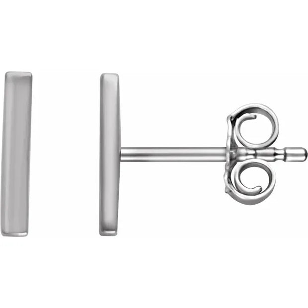 14K White Vertical Bar Earrings - Robson's Jewelers