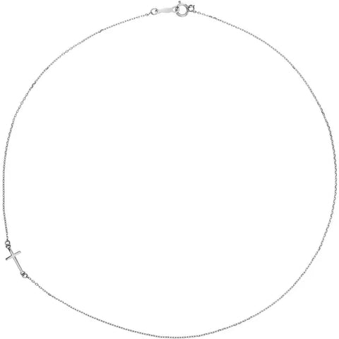 Off center deals cross necklace