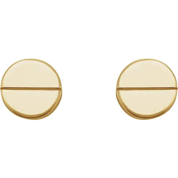 14K Yellow 4.9 mm Geometric Friction Closure Earrings
