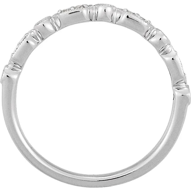 14K White 1/8 CTW Natural Diamond Stackable Ring