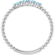 14K White Natural Aquamarine Stackable Ring - Robson's Jewelers