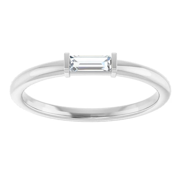 14K White 1/6 CTW Natural Diamond Stackable Ring - Robson's Jewelers