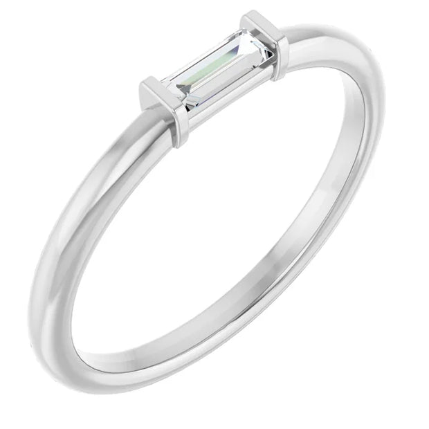 14K White 1/6 CTW Natural Diamond Stackable Ring - Robson's Jewelers