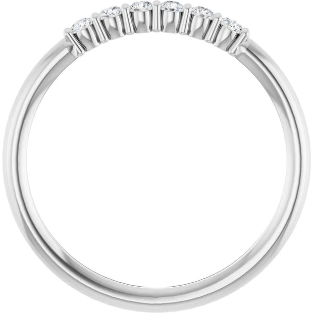 14K White 1/8 CTW Natural Diamond Stackable Ring