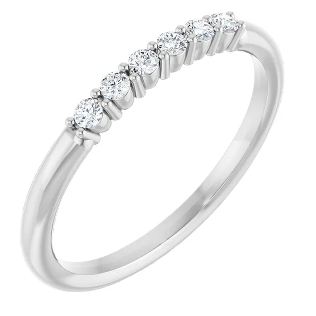 14K White 1/8 CTW Natural Diamond Stackable Ring