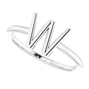 14K White Initial W Ring - Robson's Jewelers