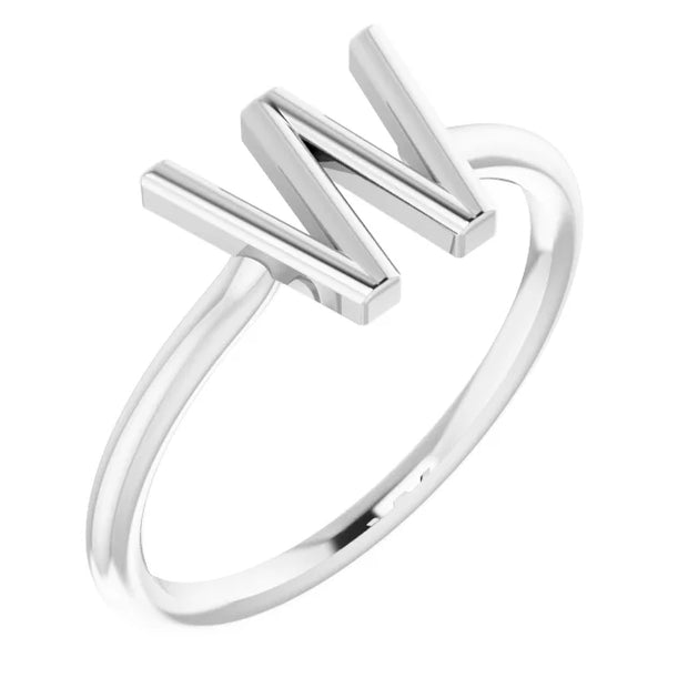 14K White Initial W Ring - Robson's Jewelers