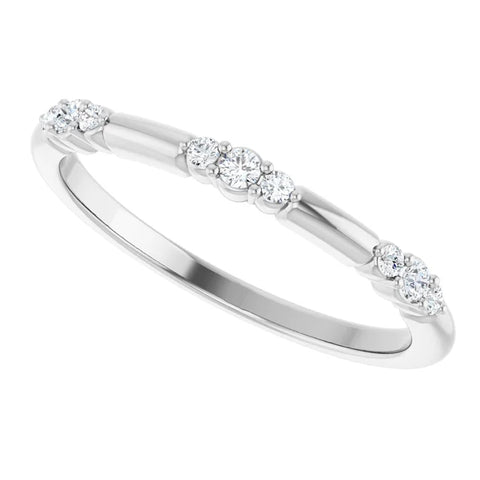 14K White 1/8 CTW Natural Diamond Stackable Ring - Robson's Jewelers