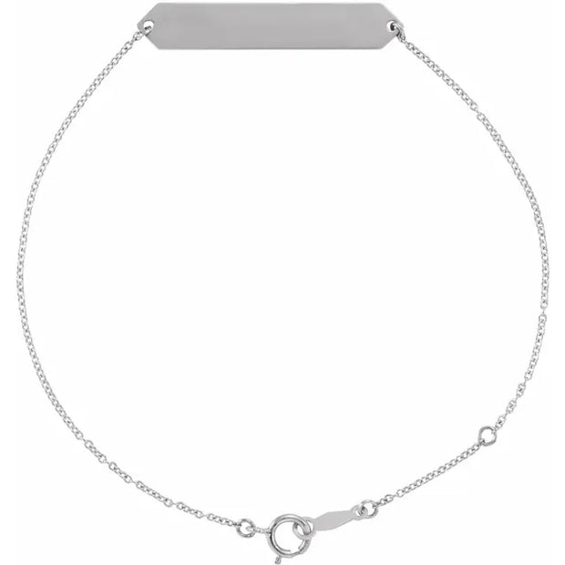 14K White Geometric 7-8" Bracelet - Robson's Jewelers