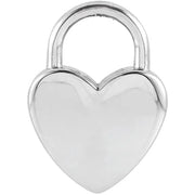 14K White Engravable Heart Lock Pendant - Robson's Jewelers