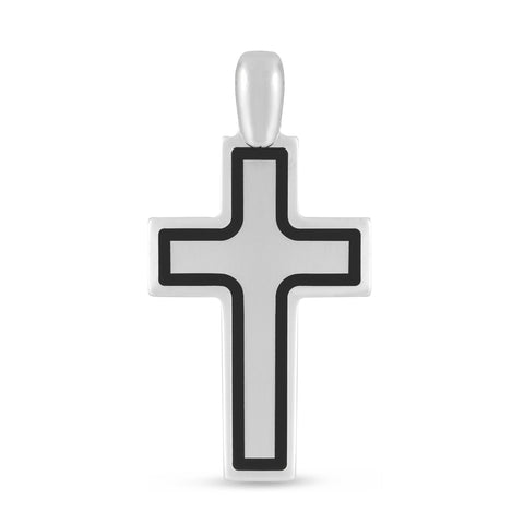 Silver Black Frame Cross Pendant - Robson's Jewelers