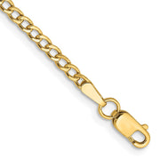 14k 2.5mm Semi - Solid Curb Chain Anklet - Robson's Jewelers