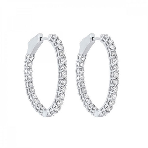 14Kt White Gold Diamond 2Ctw Earring