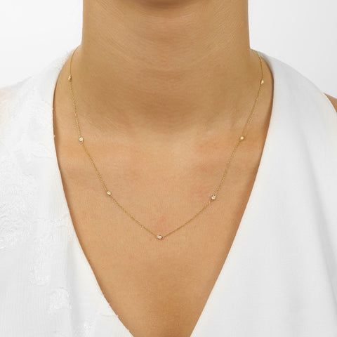 14Kt Yellow Gold Diamond 1/4Ctw Necklace