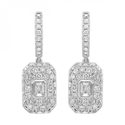 14Kt White Gold Diamond 1 1/2Ctw Earring