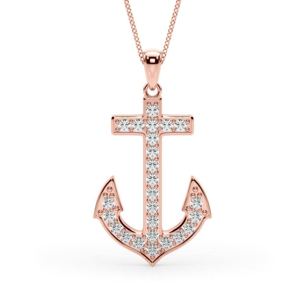 Lab Diamond Anchor Pendant - Robson's Jewelers