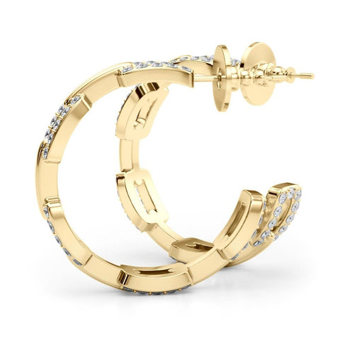 Lab Diamond Chain Link Hoop Earrings - Robson's Jewelers