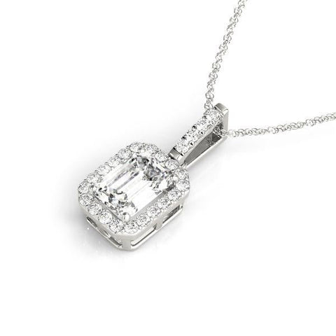 Lab Diamond Emerald Halo Pendant - Robson's Jewelers