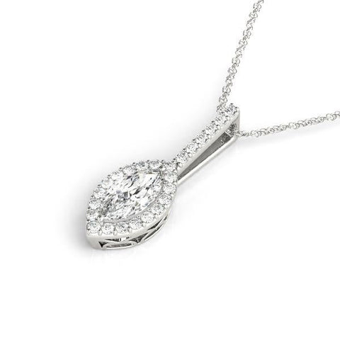 Lab Diamond Marquise Halo Pendant - Robson's Jewelers