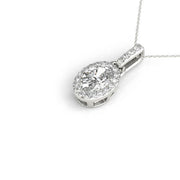 Lab Diamond Oval Halo Pendant - Robson's Jewelers