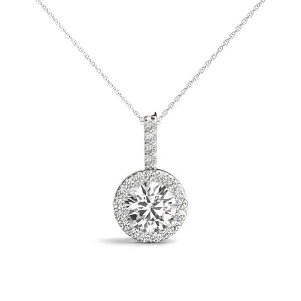 Lab Diamond Round Halo Pendant - Robson's Jewelers