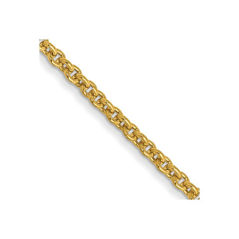 14k 1.4mm Round Open Link Cable Chain - Robson's Jewelers