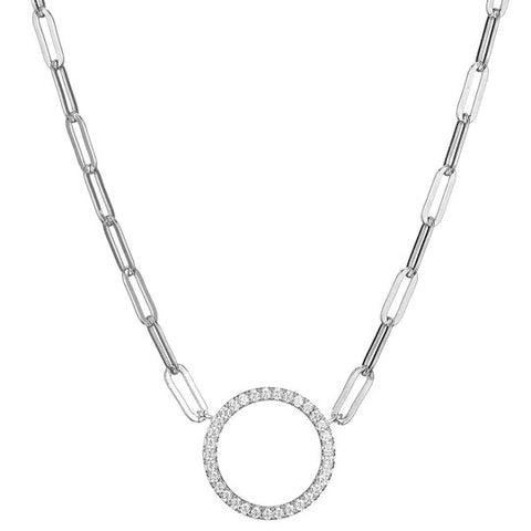 Rhodium Paperclip Chain