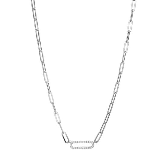 Rhodium Paperclip Chain