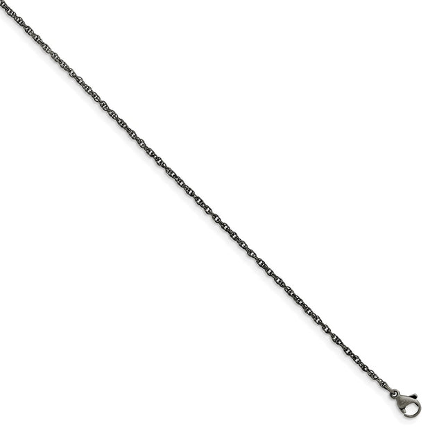 Stainless Steel Oxidized 2mm 18in Fancy Link Chain - Robson's Jewelers