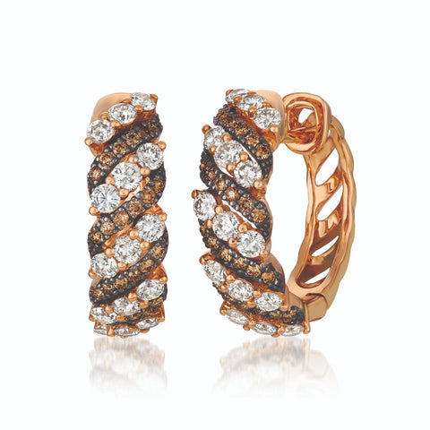 Le Vian Creme Brulee� Earrings featuring 1 1/3 cts. Nude Diamonds, 1/3 cts. Chocolate Diamonds� set in 14K Strawberry Gold� - Robson's Jewelers